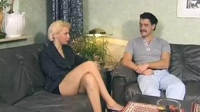 Two German sluts please massive cock in retro hardcore scene