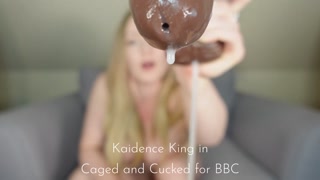 Caged and cucked for BBC by blonde Goddess