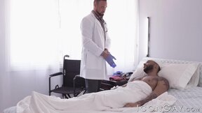 Black stud Jaxx Maxim pounds his doctor Michael Roman