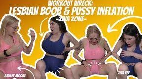4K Ziva Fey - Workout Wreck: Lesbian Boob And Pussy Inflation With Ashley Moore