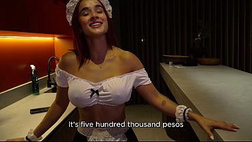 I made my LATINA maid SUCK and FUCK me to pay for her mistakes! - Abella olsen