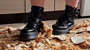 Tons of Bread Loaves Trample in Doc Martens