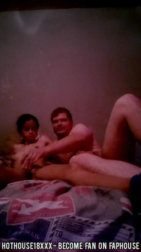 Skinny 18 Year Teen Old Half White Half Indian Step Daughter and Step Dad Mutual Masterbation to Become Rich & Famous