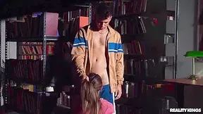 Is Sucking Cock At The Library With Selina Bentz And Kai Jaxon