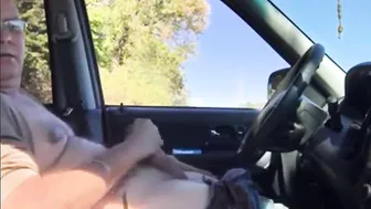 Daddy jerks off and cums in camper van