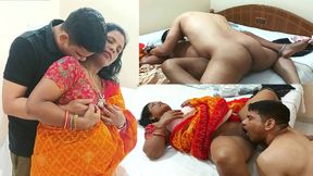 Beautiful Indian Bhabhi Hardcore Sex with Brother in Law at Home in Sexy Saree