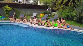 Real Wild Lesbian Teen 18+ Pool Party By