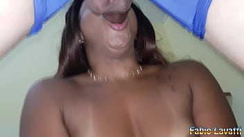 Ebony Latina takes big cock deep in her mouth