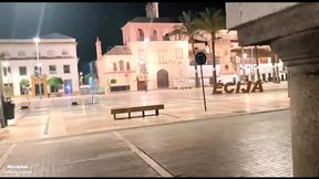 Submissive slut gets fucked hard in public