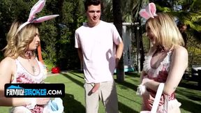 Sweet Little Easter Bunnies Get Their Hung Stepbro to Fuck Them Silly