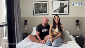 TehAngel converses about her start in porn and gets hotter with exhibitionist tendencies, Horny biotch chats dirty in awesome xxx scene.
