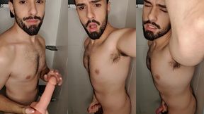 vincent putting a really big dildo in bath