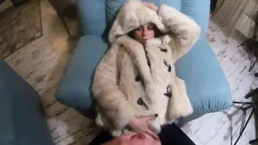 Face Fuck While Wearing White Fur Coat and Ugg Boots 208