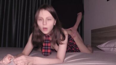 Teen fucked hard in the bedroom riding a big dick