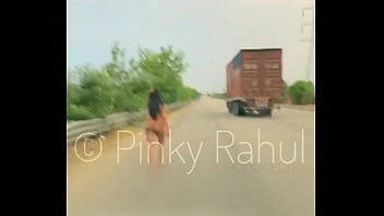 Pinky Naked dare on Indian Highways