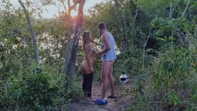 I took the pregnant woman into the woods