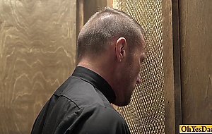 Twink ass rimmed by old priest and bareback fucked hard