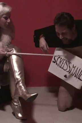 Humiliating her slave