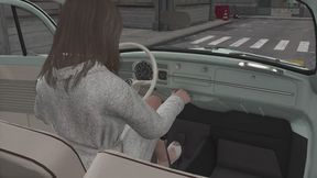 1967 VW Beetle Cranking Template - Paige in a Bathrobe and Peep Toe Slippers 1080p