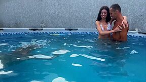 Friends Wife Gets Passed Around At Pool Party. Double Vaginal And Creampie In Tight Pussy