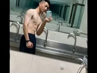 Chinese gym fit soldier