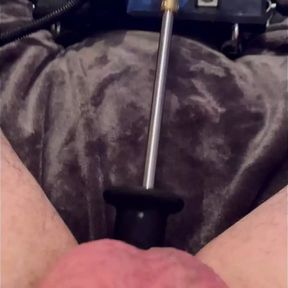 Ball gagged whilst fucked from behind by fucking machine