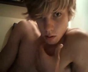 Blonde Twink Strokes on Webcam