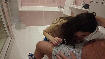 Dirty college girl sucking my old hairy dick