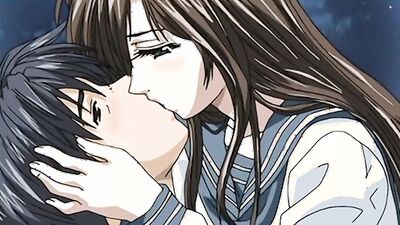 Watch this anime slut polish a huge cock before riding it to the balls