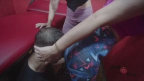 Sandro Farting Punishment P1 (540p) - Guy obeys and smells rotten and noisy farts of two dominant women and practices ass licking and ass worship with them