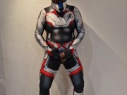 Jerk off in Lycra Suit