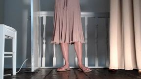 Squatting in a skirt