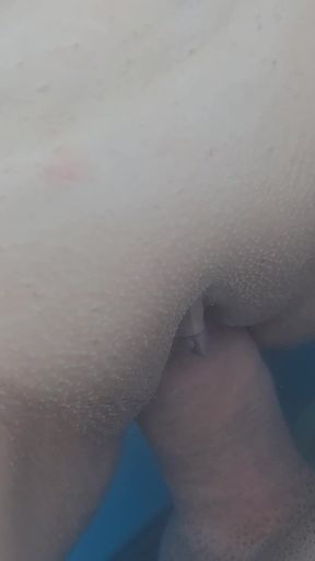 Risky Sex in Public with a Skinny Petite with Tight Pussy in the Pool