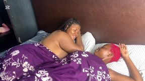 me and my lesbian friend end up in threesome with a very strong big cock