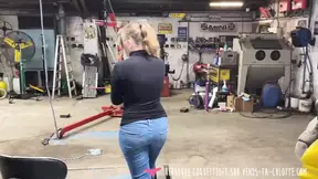 Garage customers get chastised and ass fucked by sexy female mechanics