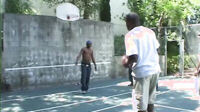 Three babes and two guys are fuckin in outdoors interracial 5some