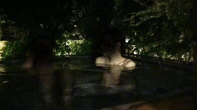 Tight white fingers open deep in mixed bath madness