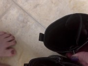 Trying on combat/domme boots