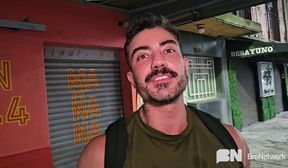 hot hairy dude walking down the street gets an invited to fuck