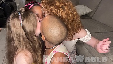 Interracial Anal MFFFF Orgy with 2 Ebony Anal Sluts & 2 Redhead White Girls