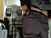 Got horny and had to find a corner at work to jerk off in RISKY PUBLIC