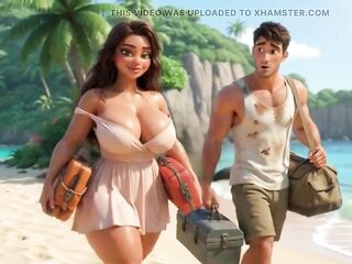 Shipwrecked Stepmom and Stepson Ignite Steamy Excitement on a Tropical Island Paradise (ai Generated)
