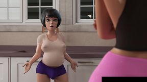 all my roommates love 2.1 - a futanari mom bumps into a fan and a pregnant futanari mom gets some stress relief