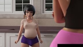 all my roommates love 2.1 - a futanari mom bumps into a fan and a pregnant futanari mom gets some stress relief