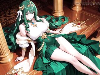 Green Queen on the Golden Throne! Idle Seduction in a Silk Gown, What Secrets Hide Under?