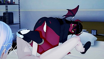 Fantasy Anime Hentai Game Hot Horned Girl Hardcore Sex and Deep Blowjob