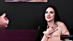 Dirty voyeur slut teases loser