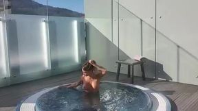 hot monika fox takes winter jacuzzi in mountains!