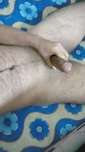Oiling and masturbating my big dick while thinking about curvy big ass neighbour