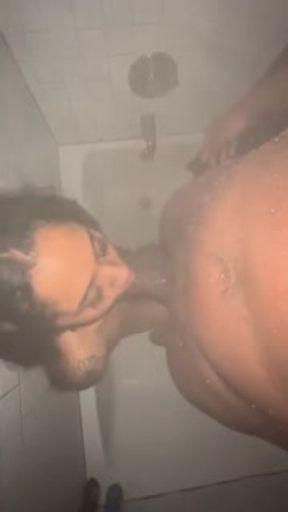 My neighbors wife let me use their shower and her husband walked in
